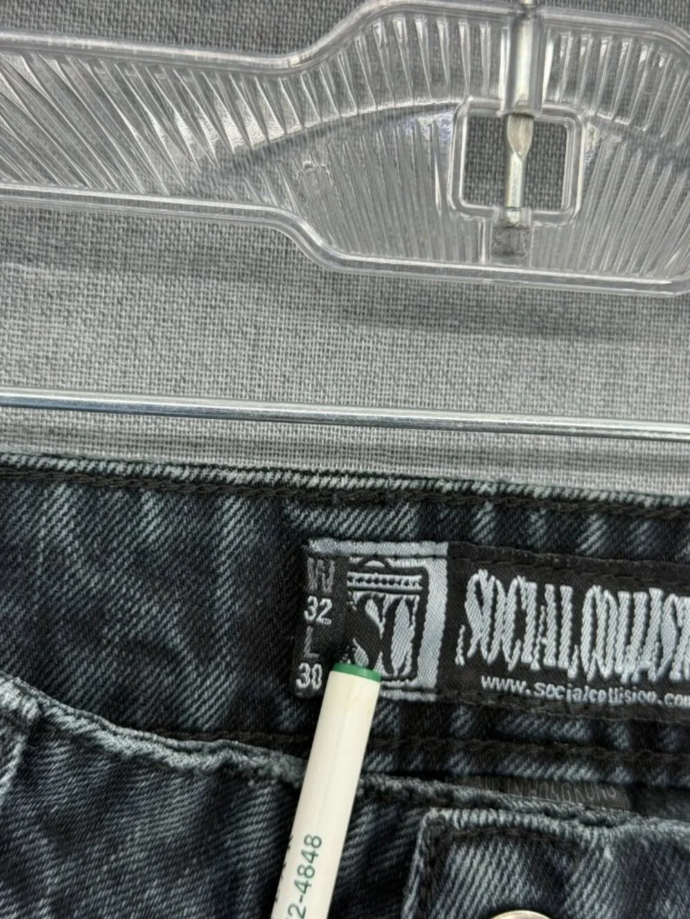 Social Collision Indie Jeans Mens 32x30 Slim Dark Wash Denim Pants Grunge